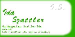 ida szattler business card